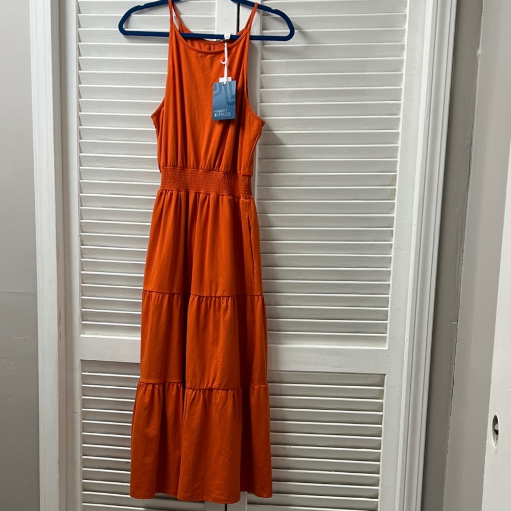 Market & Spruce Orange Maxi Dress NWT